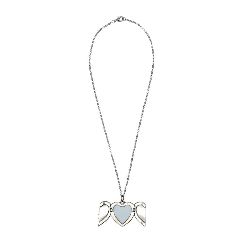 Necklace with Heart Shaped Sublimation Locket - 23,5 cm Open With Chain
