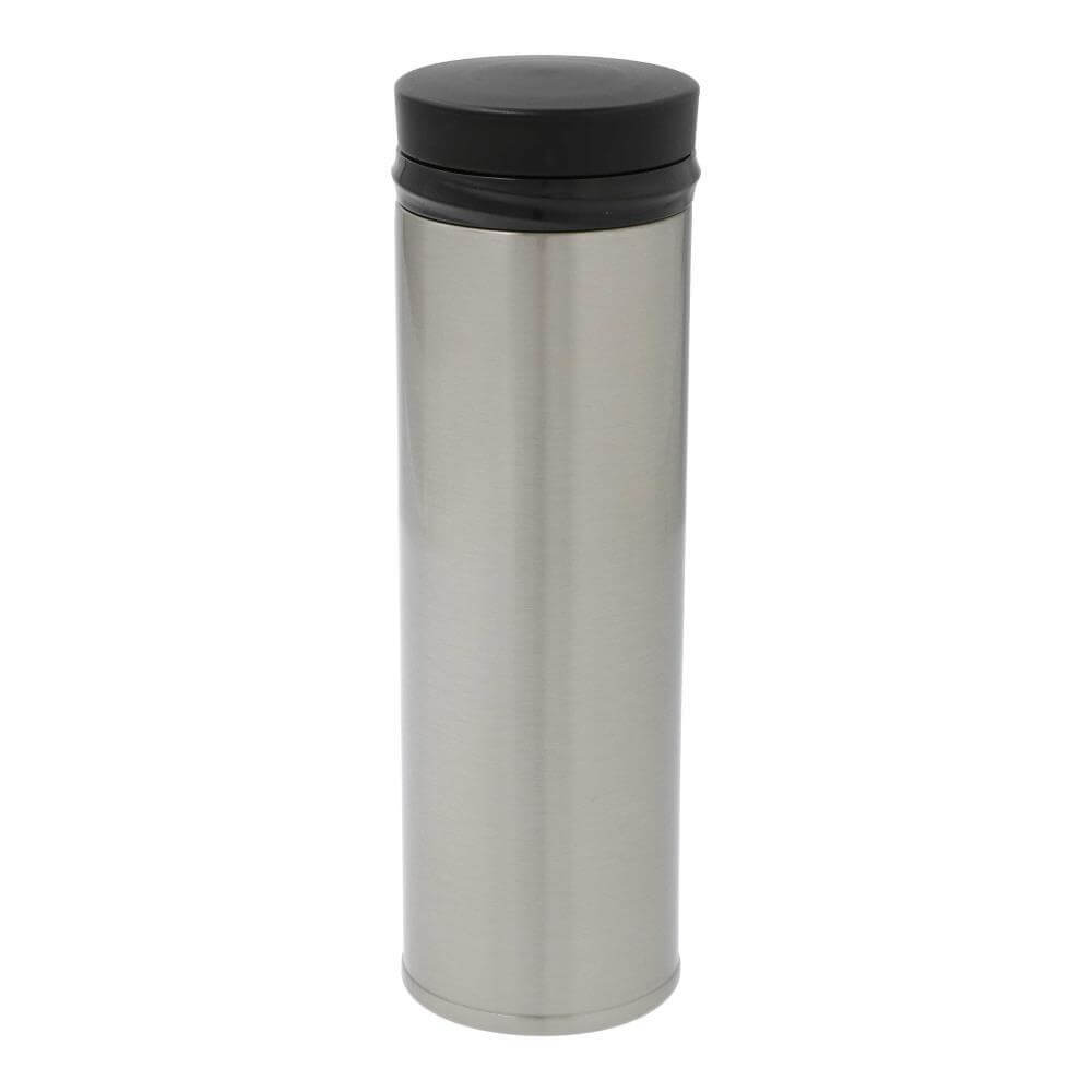 Stainless Steel Sublimation Thermos Drink Bottle 500ml / 17oz - Silver Front View