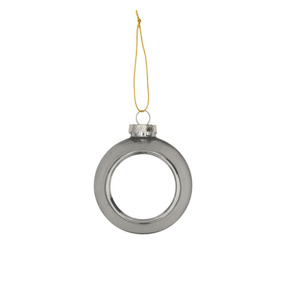 Sublimation Weihnachtskugel - Silber Plastik Ø80 mm