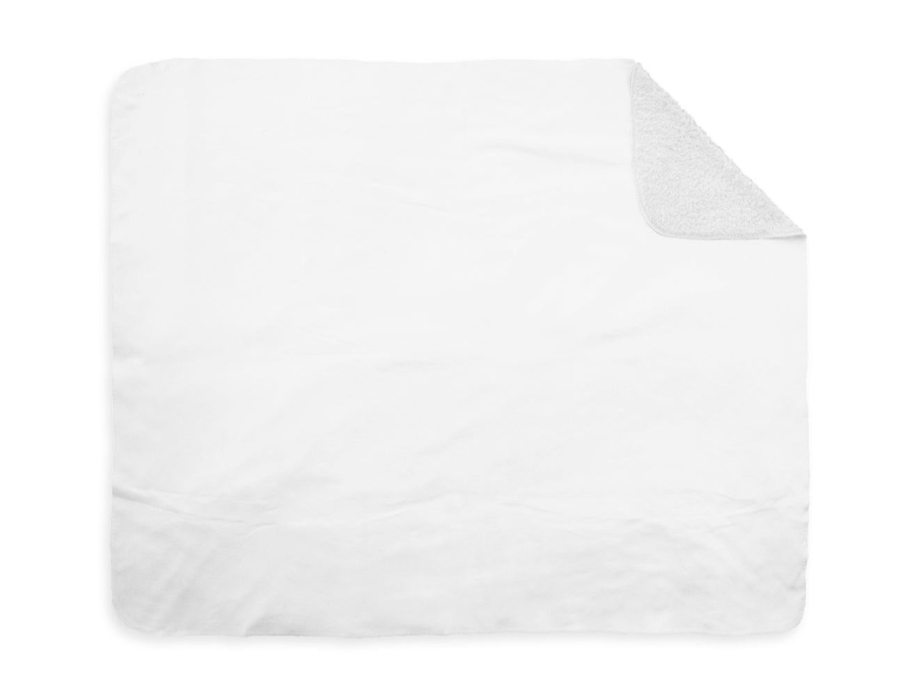 Sublimation Fleece Blanket with Sherpa Lining 152 x 203 cm - White Upside View