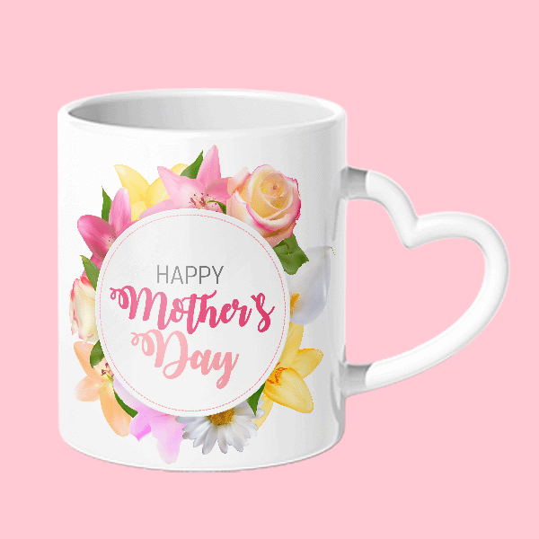Sublimation Mug 11oz White - Handle in Heart Shape