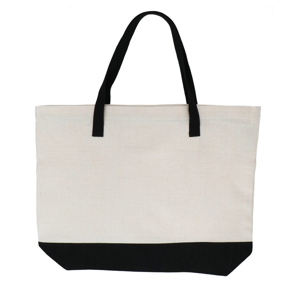 Sublimation Shopper Polylinnen with Black Bottom & Handles