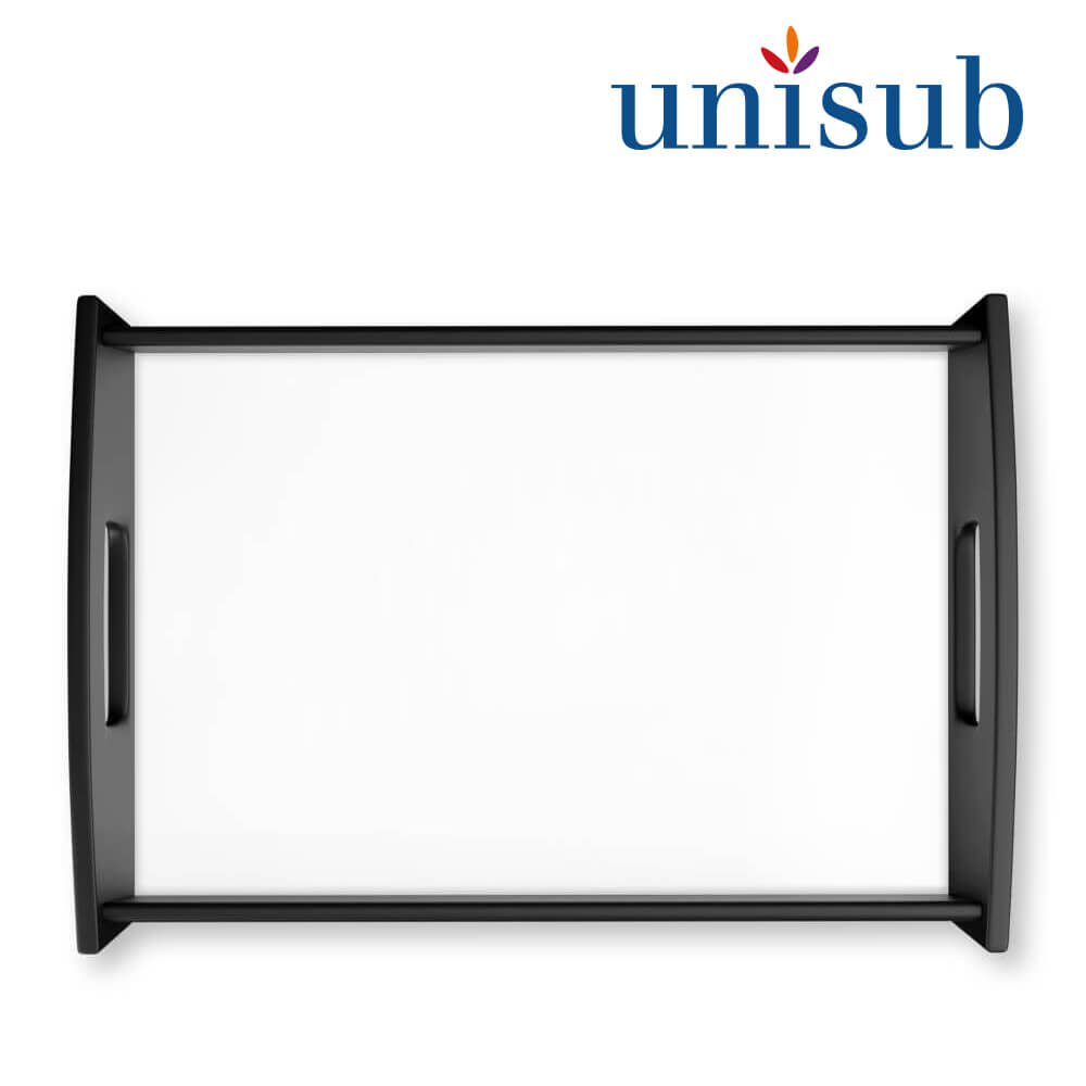 Unisub Large Espresso Black Sublimation Serving Tray with Hardboard Insert