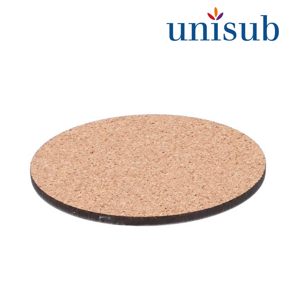 Unisub Sublimation Coaster with Cork Back - Ø95 x 3,18 mm