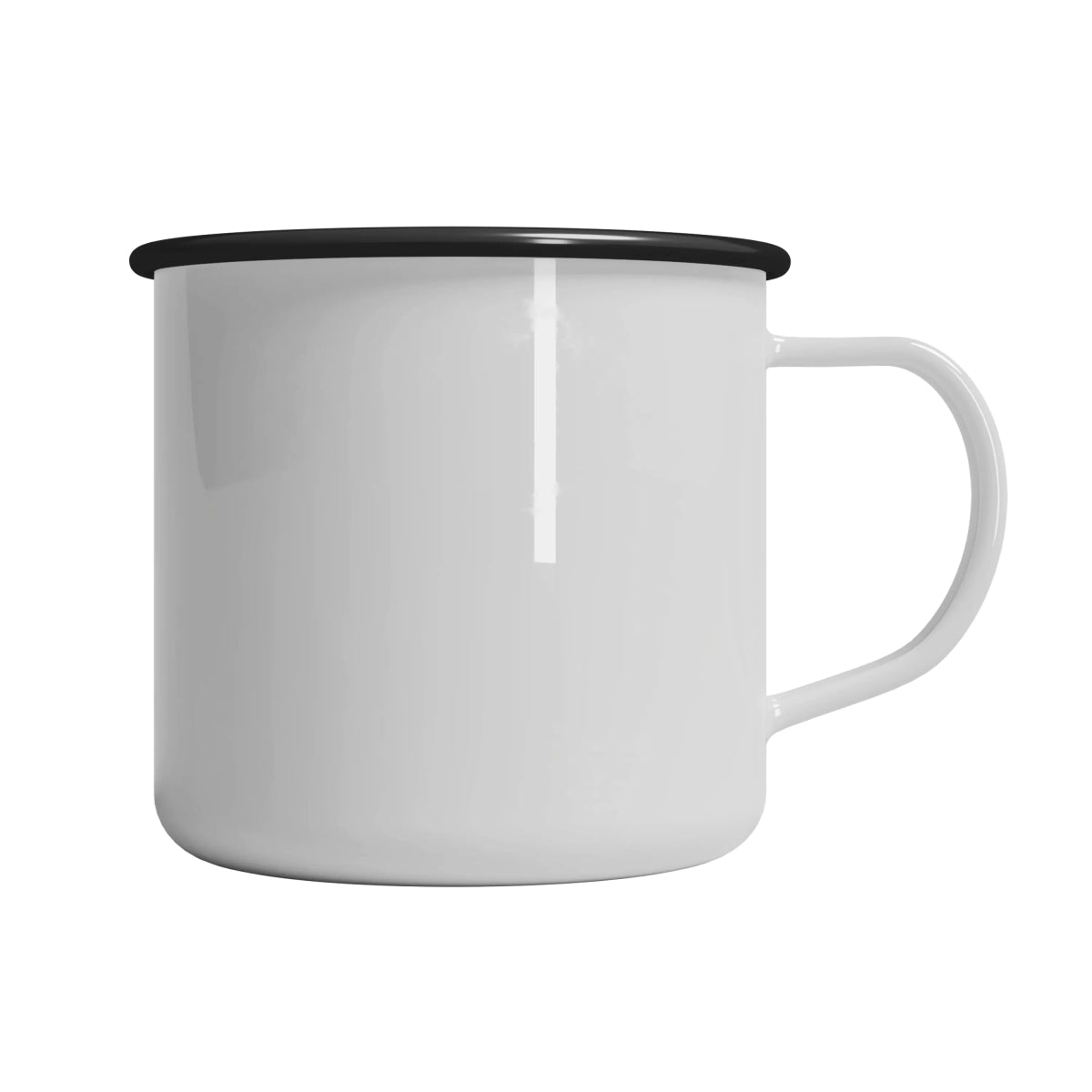 Enamel Sublimation Mug with Black Rim - 12oz
