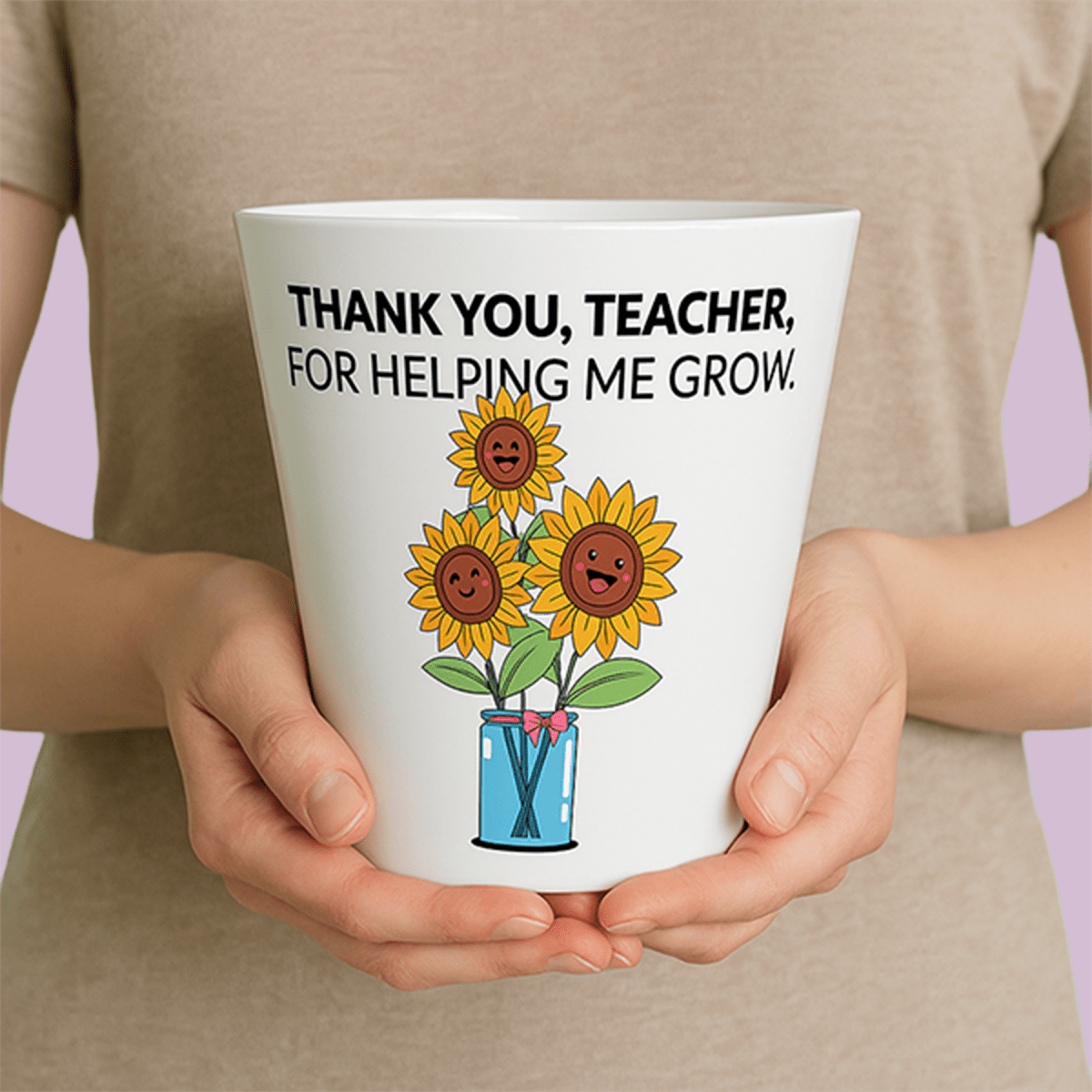 Sublimation Flower Pot Conical Shape 10oz White - with Hole