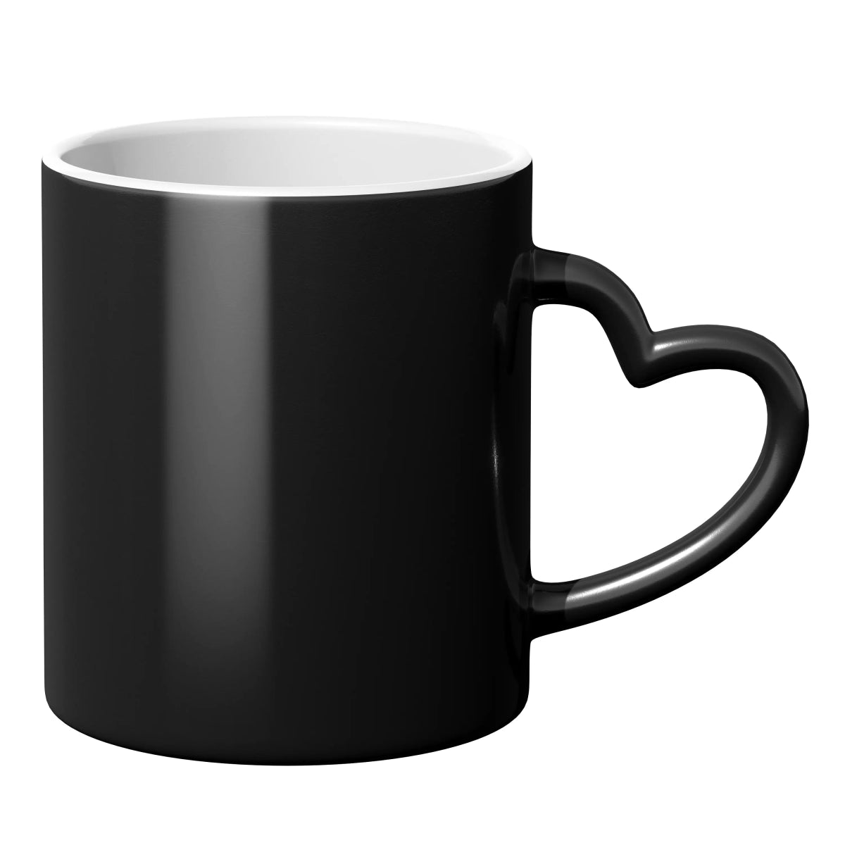 Sublimation Magic Mug 11oz Matt Black - Heart Shape Handle