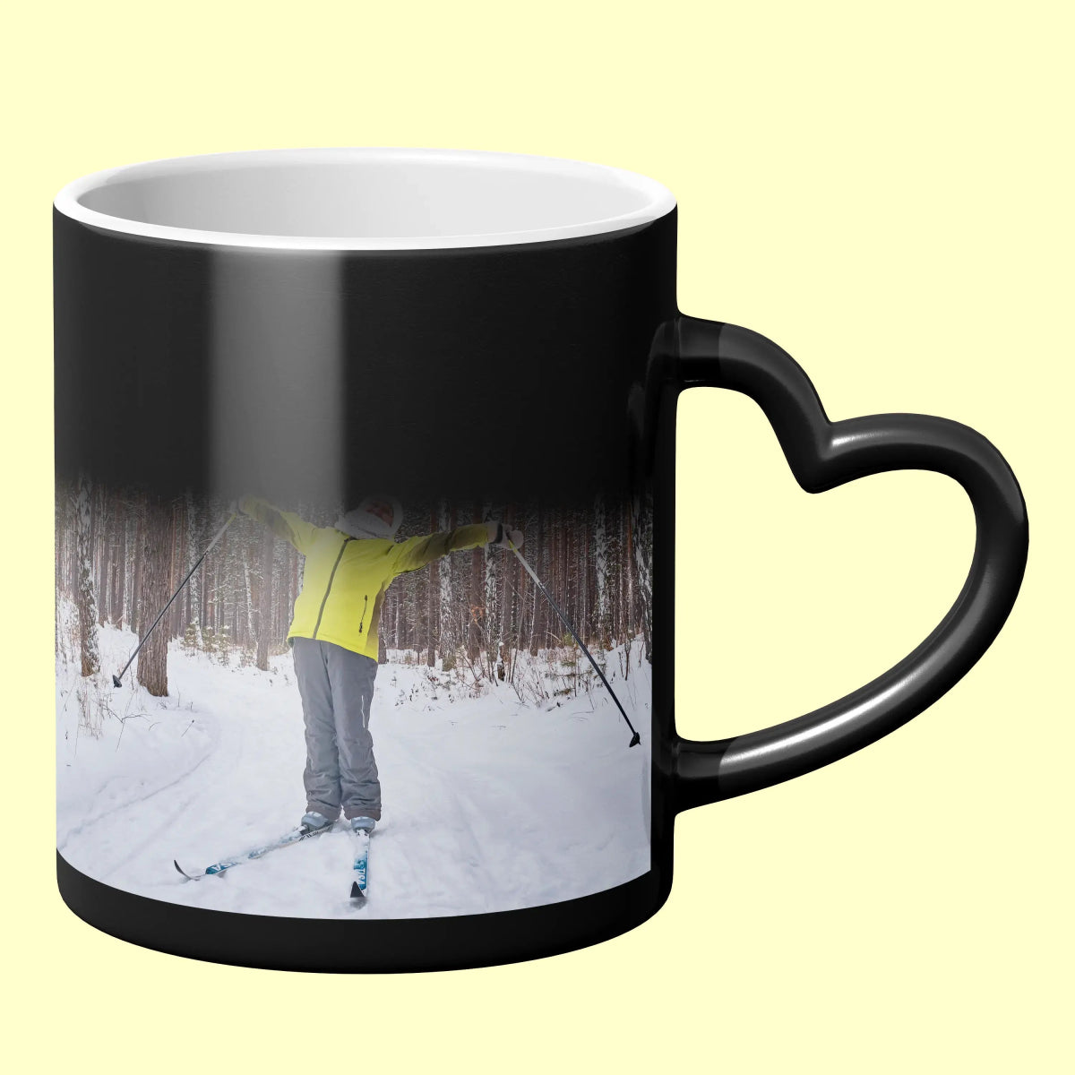 Sublimation Magic Mug 11oz Matt Black - Heart Shape Handle