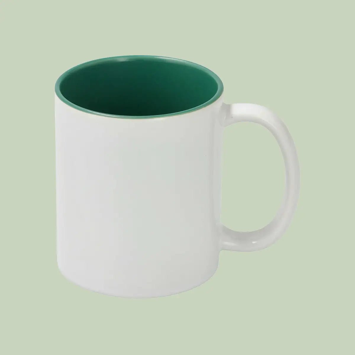 Sublimation Mug 11oz - inside Dark Green & handle White