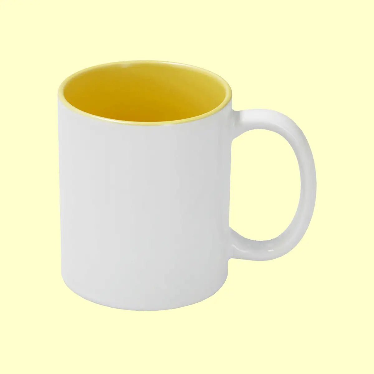 Sublimation Mug 11oz - inside Yellow & handle White
