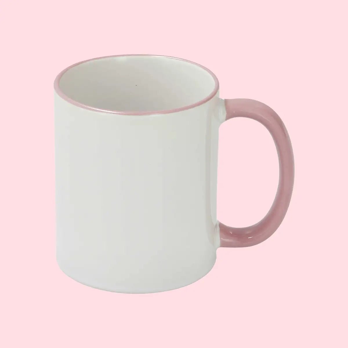 Sublimation Mug 11oz, Pink - Rim & Handle