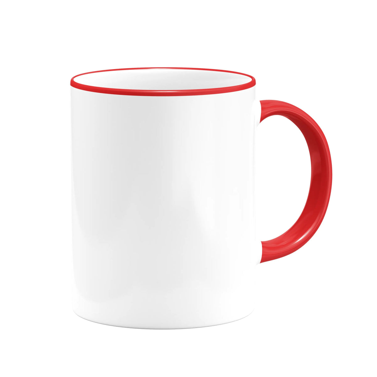 Sublimation Mug 11oz, Red - Rim & handle