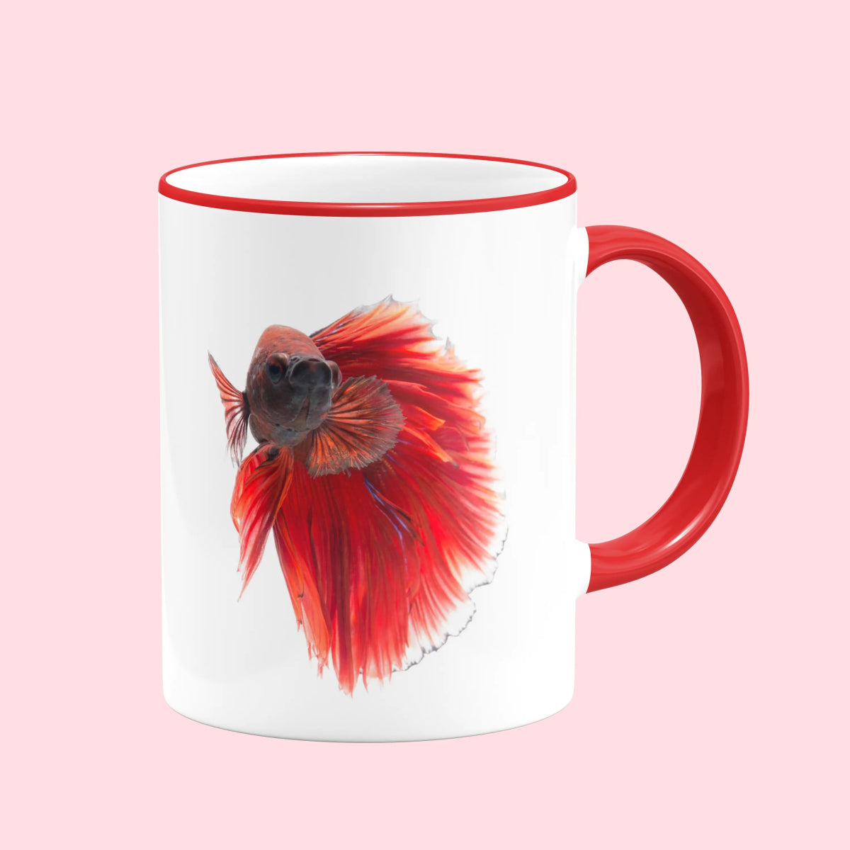 Sublimation Mug 11oz, Red - Rim & handle