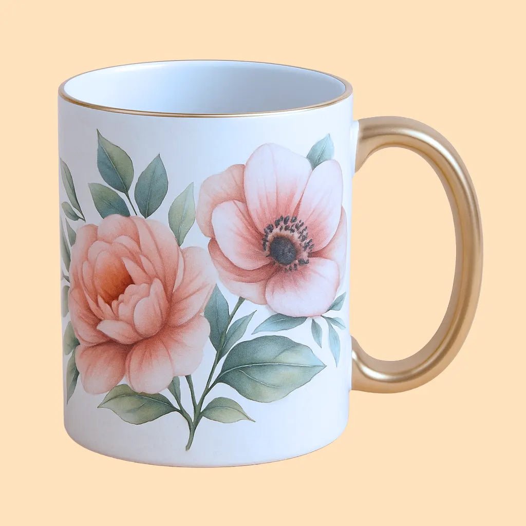 Sublimation Mug 11oz - Rim & Handle Gold