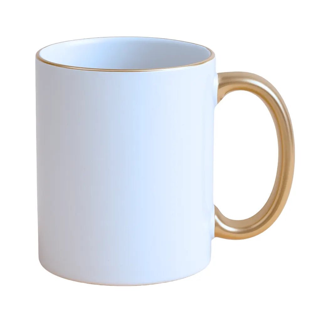 Sublimation Mug 11oz - Rim & Handle Gold