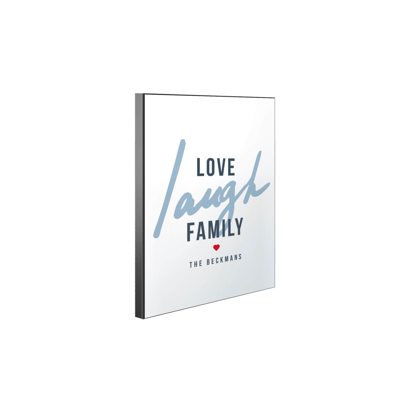 ChromaLuxe Chamfer Sublimation Wall Panel with Black Edge Love Laugh Family