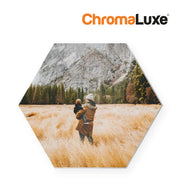 Chromaluxe Sublimation Photo Panel with Kickstand - Hexagon 165.9 x 190.5 x 0.25 mm Mother And Child In Nature