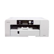 White sublimation printer with digital display on a white background