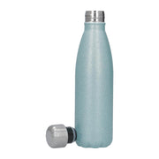Stainless Steel Sublimation Thermos Bottle 500 ml / 17oz - Light Blue Glitter Open