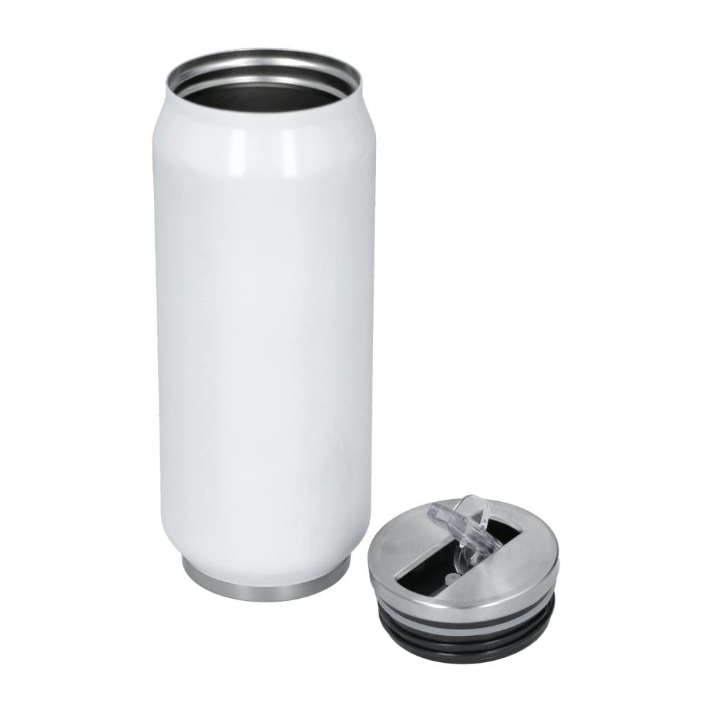 Stainless Steel Thermo Drink Bottle 500 ml / 17oz - White Open