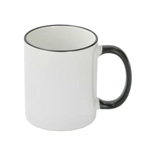 Sublimation Mug 11oz, Black - Rim & Handle