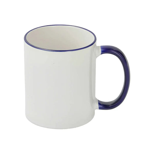 Sublimation Mug 11oz, Dark Blue - Rim & Handle