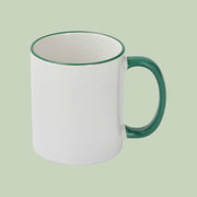 Sublimation Mug 11oz, Dark Green - Rim & Handle