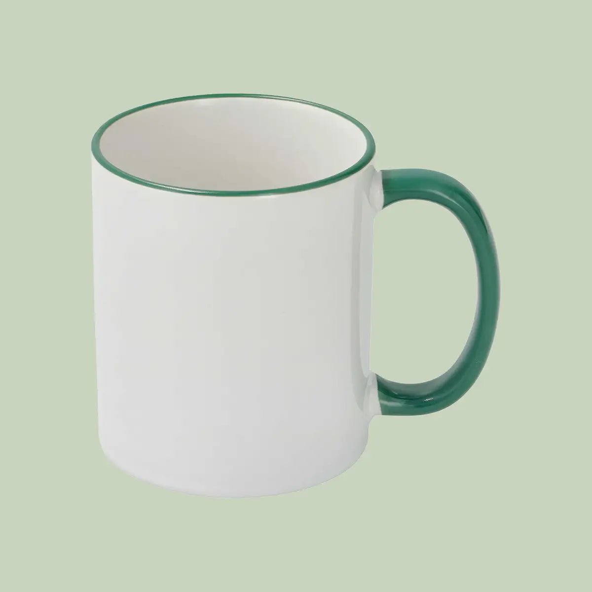 Sublimation Mug 11oz, Dark Green - Rim & Handle