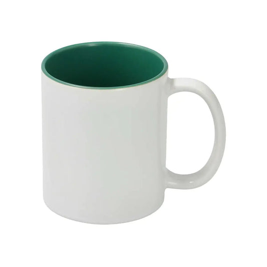 Sublimation Mug 11oz - inside Dark Green & handle White