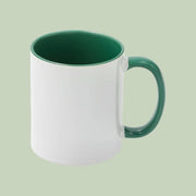 Sublimation Mug 11oz - inside & handle Dark Green