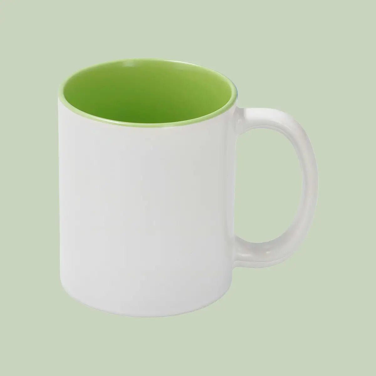 Sublimation Mug 11oz - inside Light Green & handle White