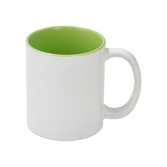 Sublimation Mug 11oz - inside Light Green & handle White