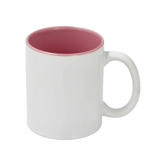 Sublimation Mug 11oz - inside Pink & handle White