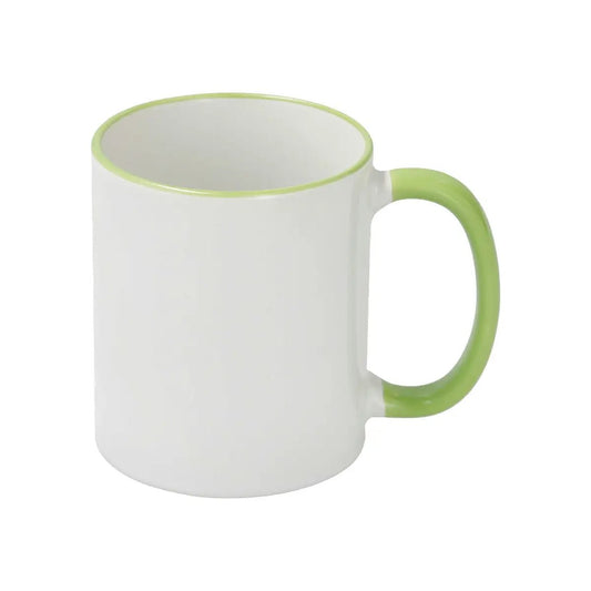 Sublimation Mug 11oz, Light Green - Rim & Handle