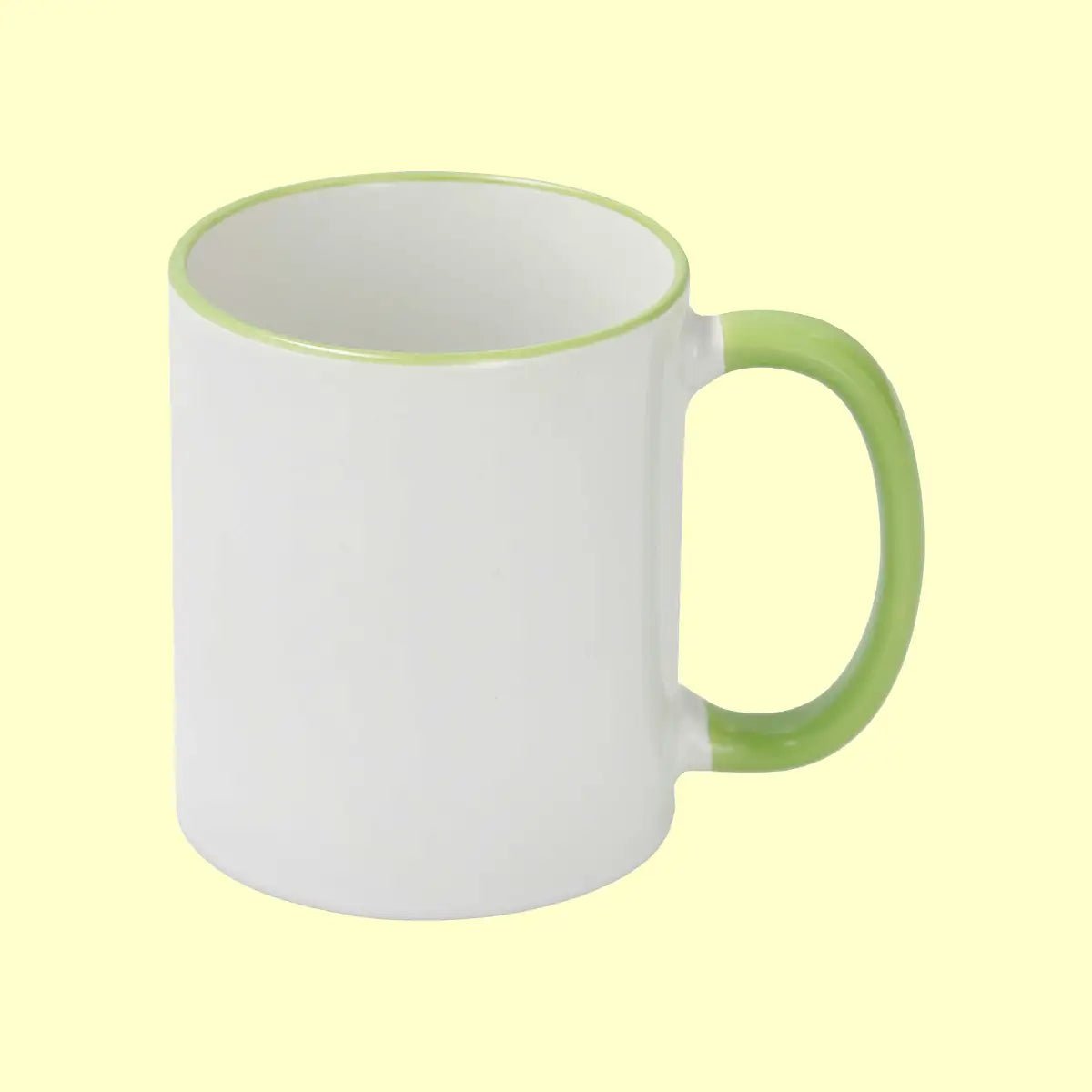 Sublimation Mug 11oz, Light Green - Rim & Handle