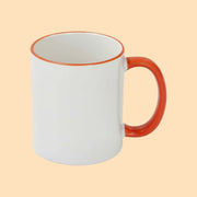 Sublimation Mug 11oz, Orange - Rim & handle