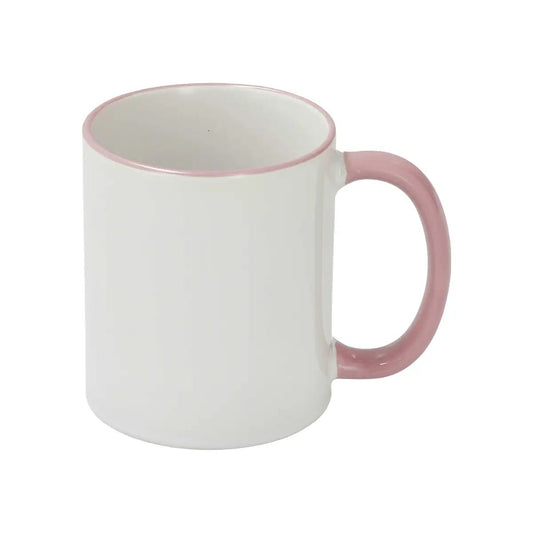 Sublimation Mug 11oz, Pink - Rim & Handle