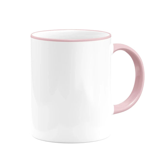 Sublimation Mug 11oz, Pink - Rim & Handle