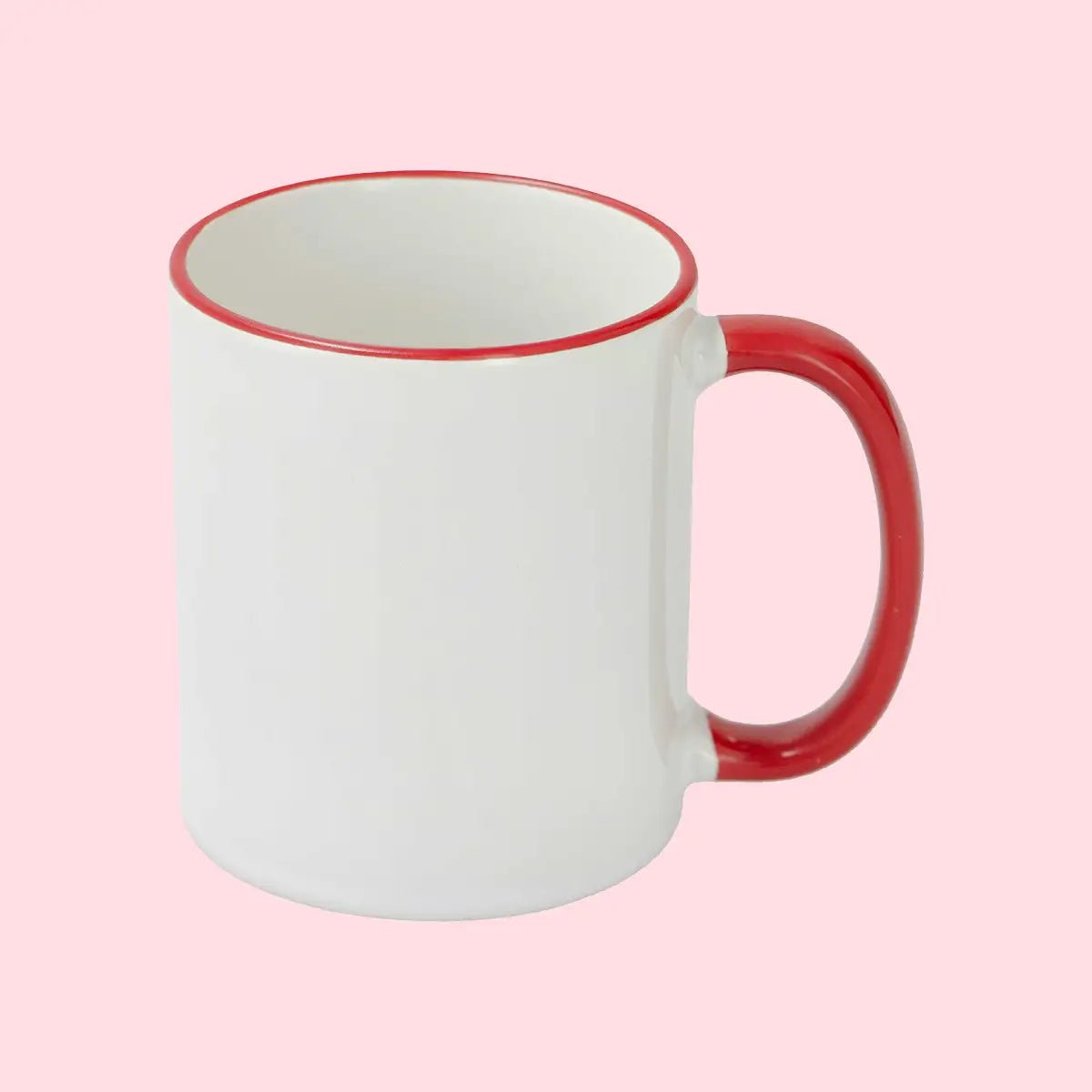 Sublimation Mug 11oz, Red - Rim & handle