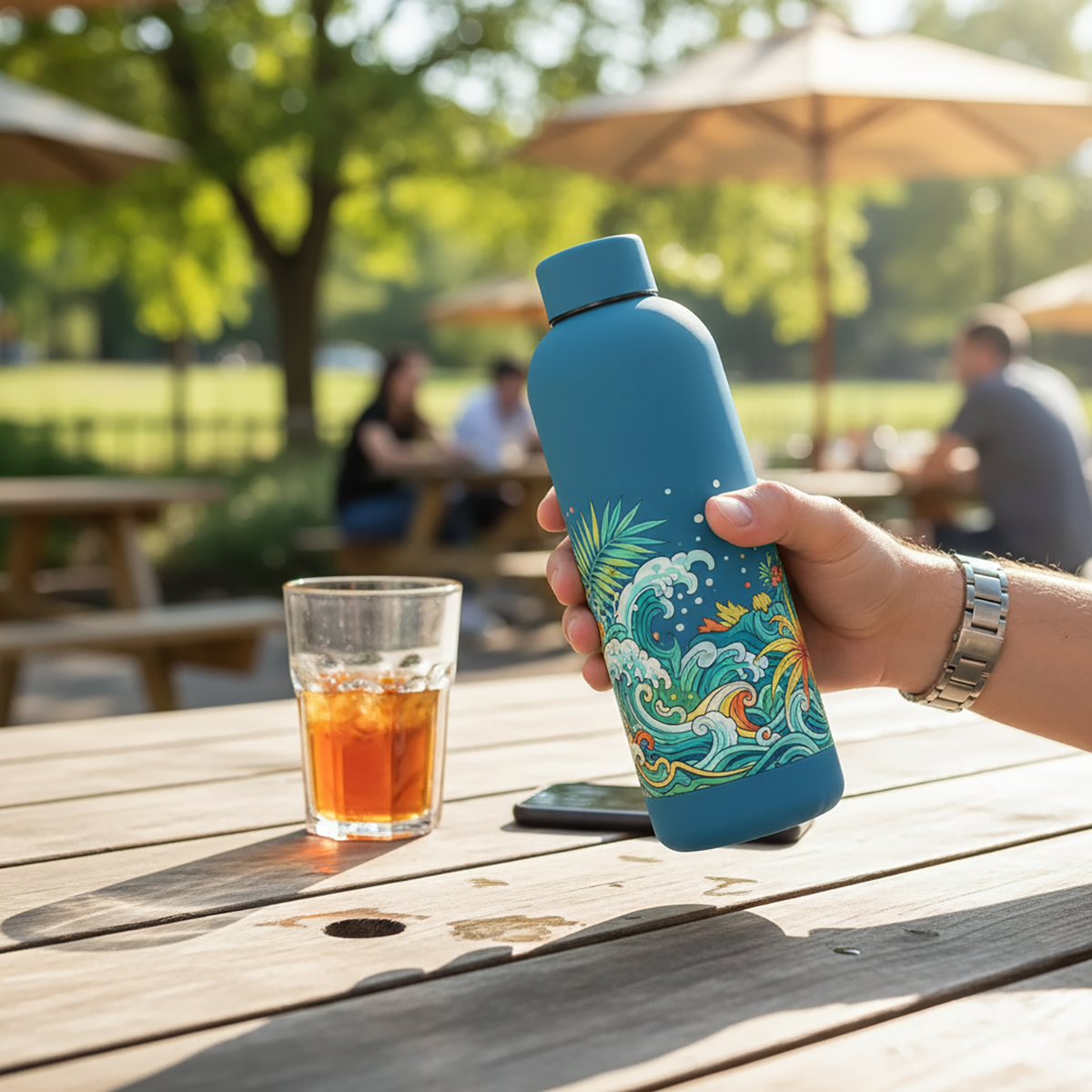 UV Printing & Engraving Drink Bottle 500 ml / 17oz – Blue