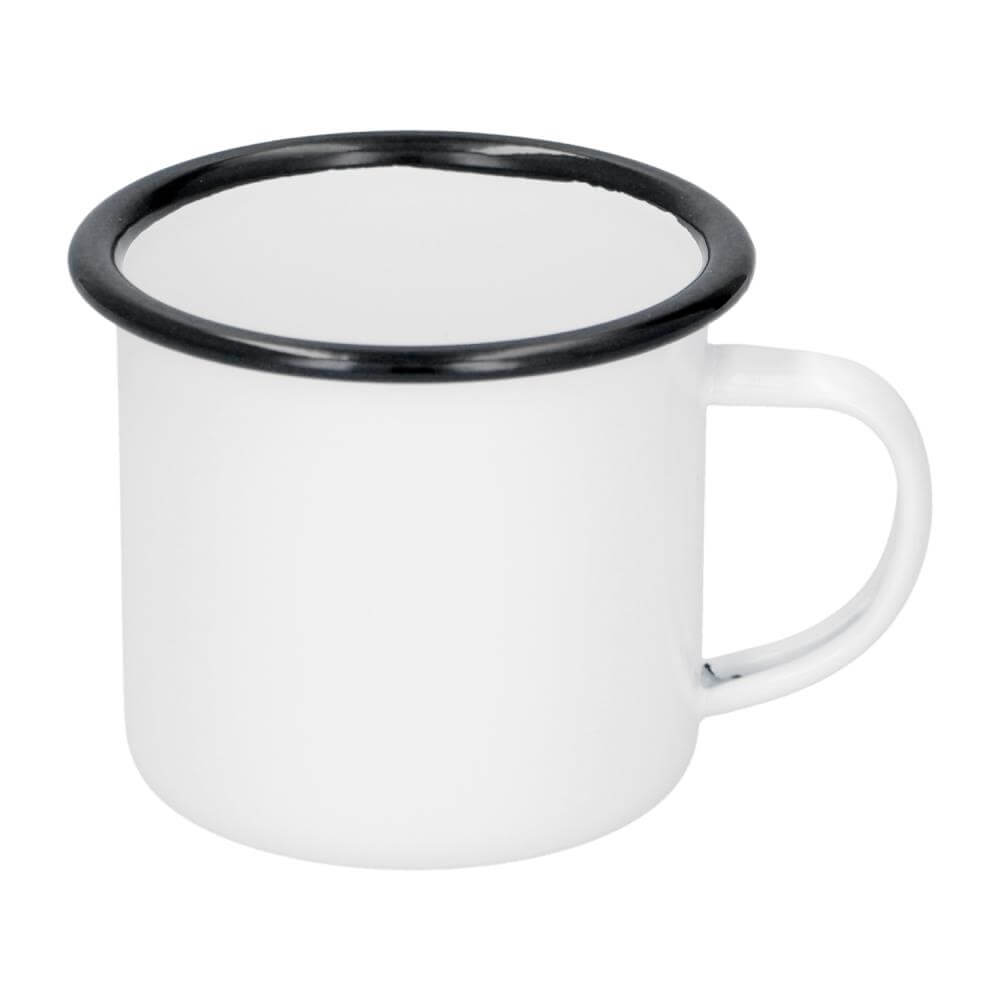 Enamel Sublimation Mug with Black Rim - 12oz Front Up View