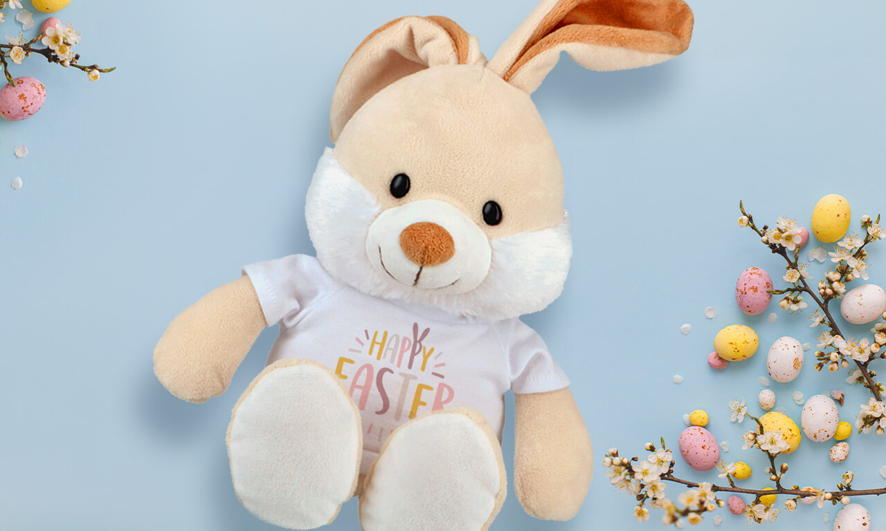 Personalize Easter with Custom Printed Plush Bunnies