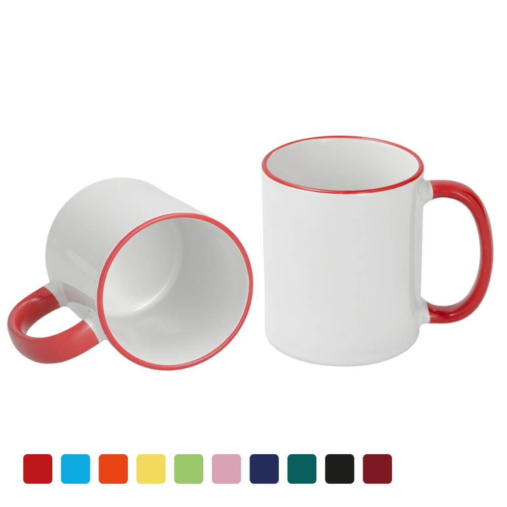 Sublimation Mug 11oz - Rim & handle colored