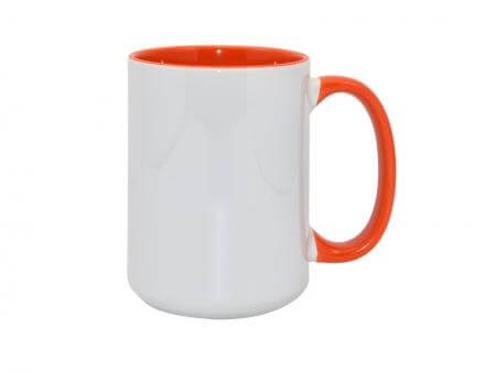 Sublimation Mug 15oz - inside & handle Orange