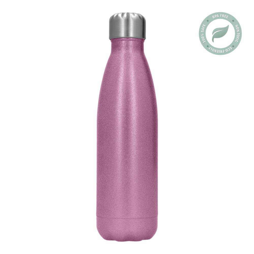 Stainless Steel Sublimation Thermos Bottle 500 ml / 17oz - Pink Glitter