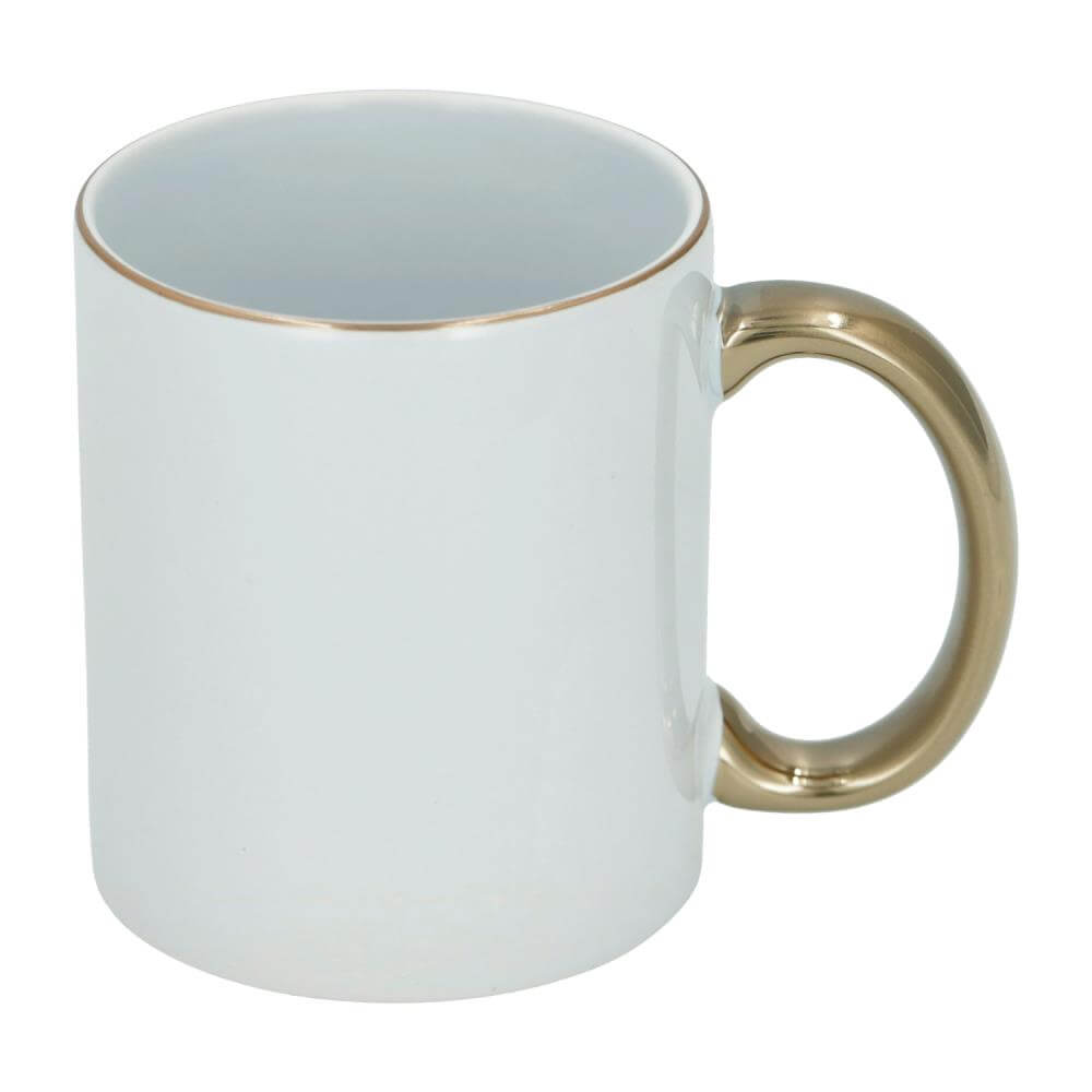 Sublimation Mug 11oz - Rim & Handle Gold