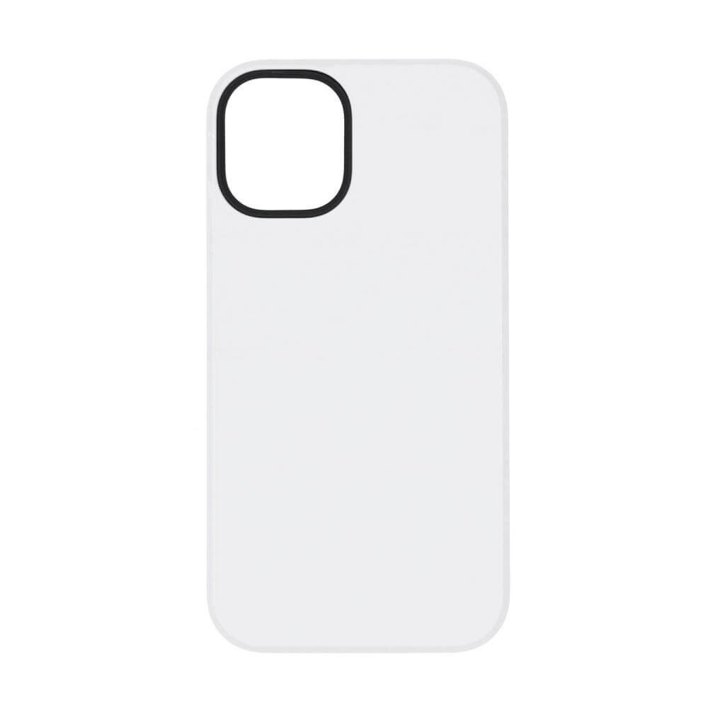 3D Apple iPhone 13 Sublimation Tough Case - Gloss White Backside View
