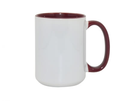 Sublimation Mug 15oz - inside & handle Maroon