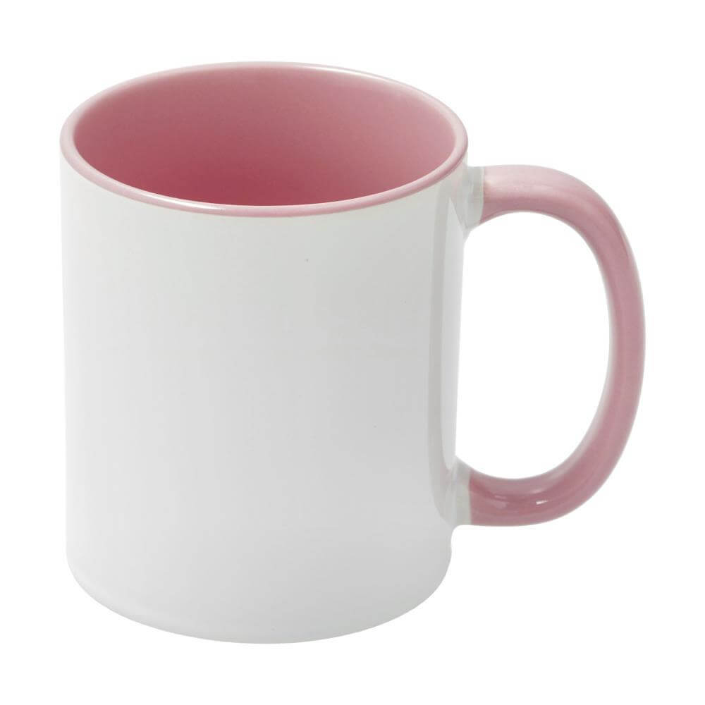 Sublimation Mug 11oz - inside & handle Pink Front View