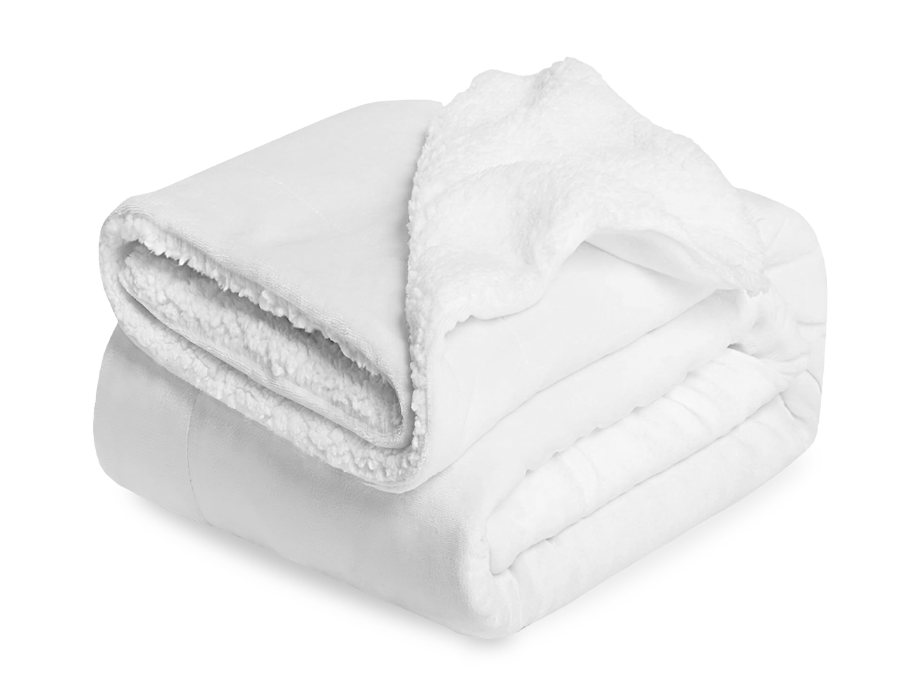 Sublimation Fleece Blanket with Sherpa Lining 127 x 152 cm - White